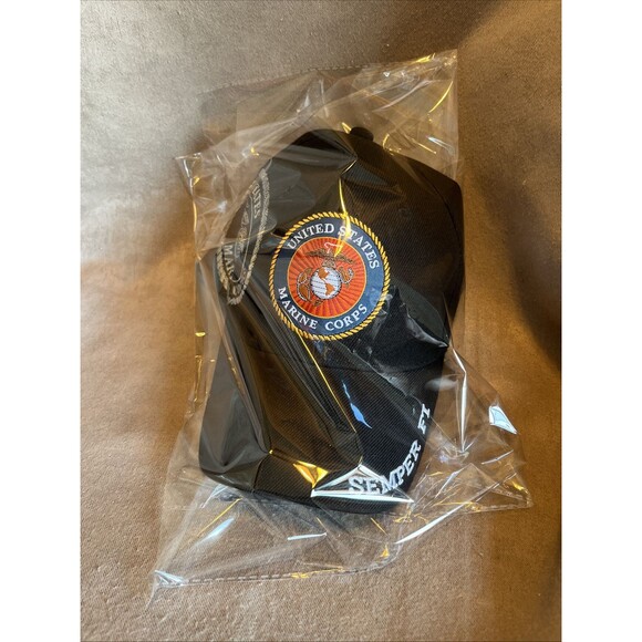 New United States Marine Corps Semper Fi Hat Cap Black Embroidered Adjustable - Picture 13 of 13